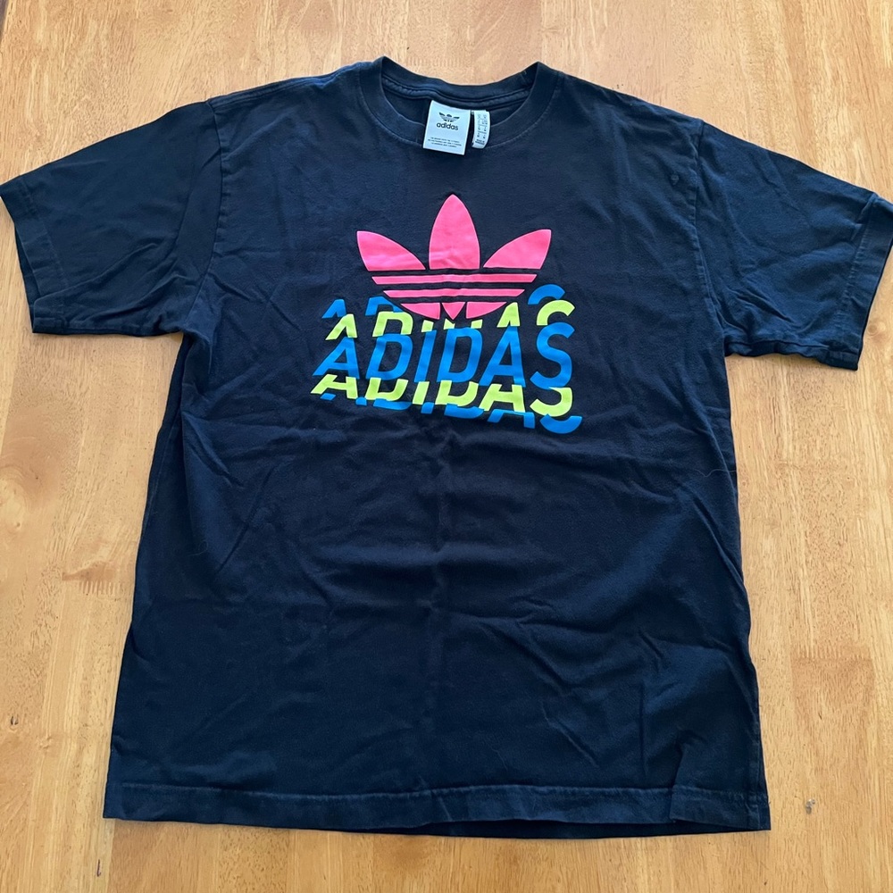Adidas Logo Black T shirt • Size Youth Medium
